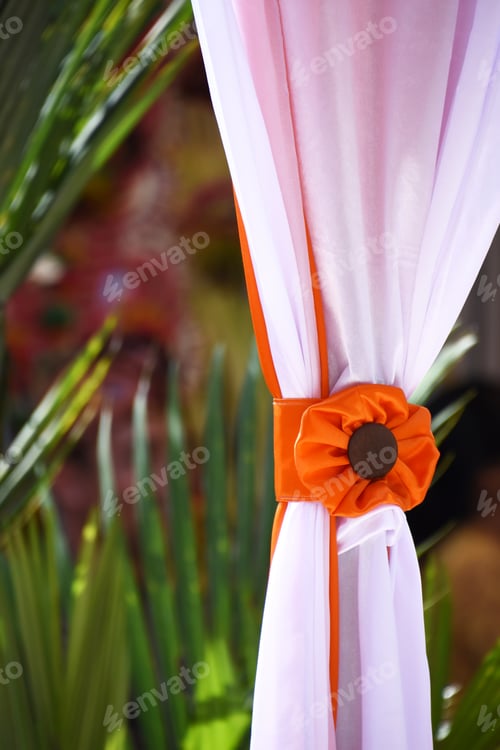 Preview: Beautiful Balinese Curtain Used As Decoration During A Traditional Balinese Wedding