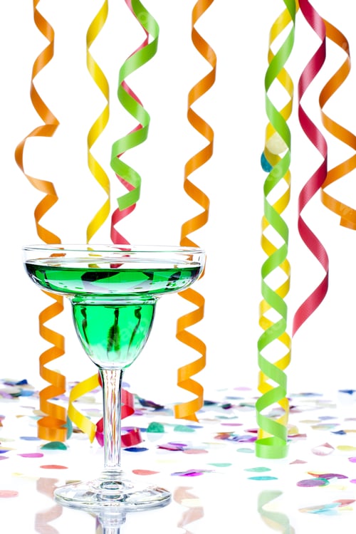 Preview: Confetti Background With Cocktail Drink