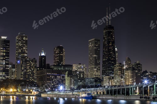 Preview: View Of Downtown Chicago And River At Night