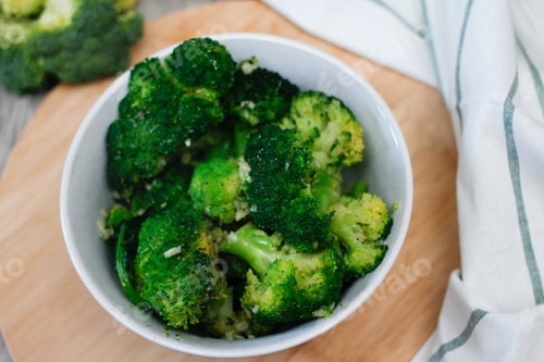 Preview: Steamed Broccoli In A White Bowl