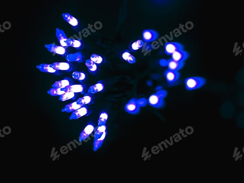 Preview: Blue Diffused Festive Holiday Background Of Christmas Lights