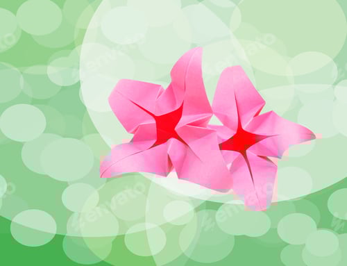 Preview: A Couple Pink Lilies On Astract Background