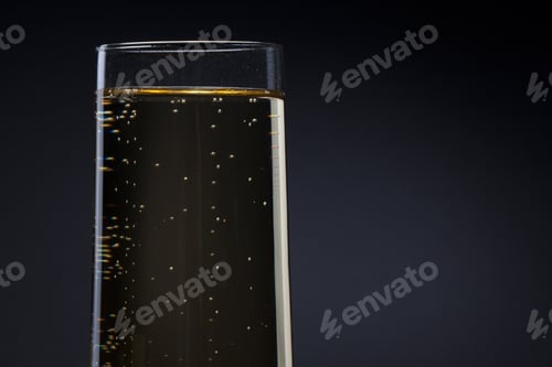 Preview: Champagne Glass Detail On Black Background