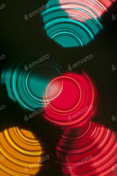 Preview: Multicolored Defocused Christmas Bokeh Blurry Lights, Festive Background