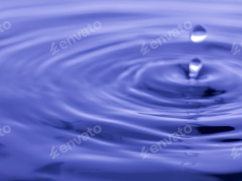 Preview: Water Drop Falling Into Blue Water Abstract Background
