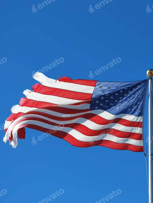 Preview: American Flag On Blue Sky