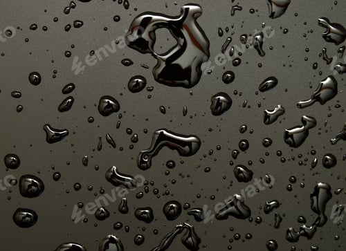 Preview: Water Droplets On Black Background And Texture - Image