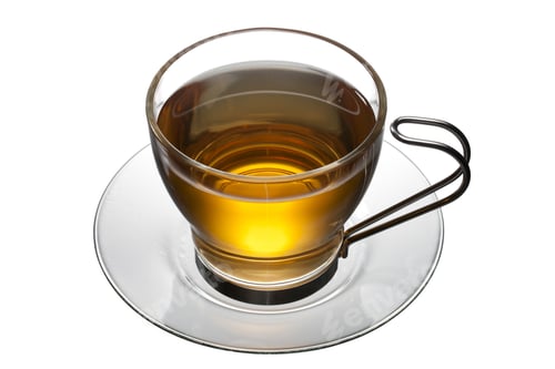 Preview: Tea Cup With Saucer On A Close Up Image And White Background