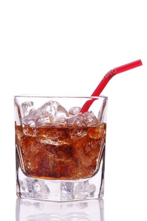 Preview: Refreshing Cold Drink with Ice and Red Straw