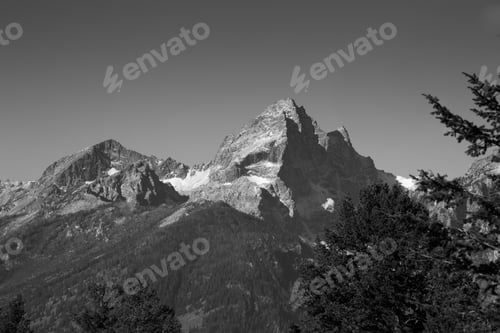 Preview: Snow Covered Mountains In Black And White
