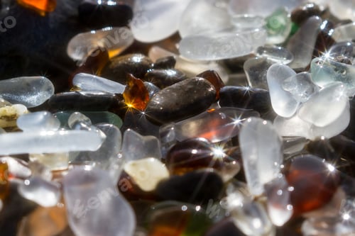 Preview: Close Up Of The Glass Pebbles That Cover This Beach In Fort Bragg Using A On Camera Star Filter For