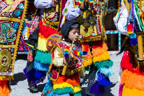 Preview: Ollantaytambo, Peru - May 16 : Religious Celebration For Fiestas De Pentecostes With People Wearing