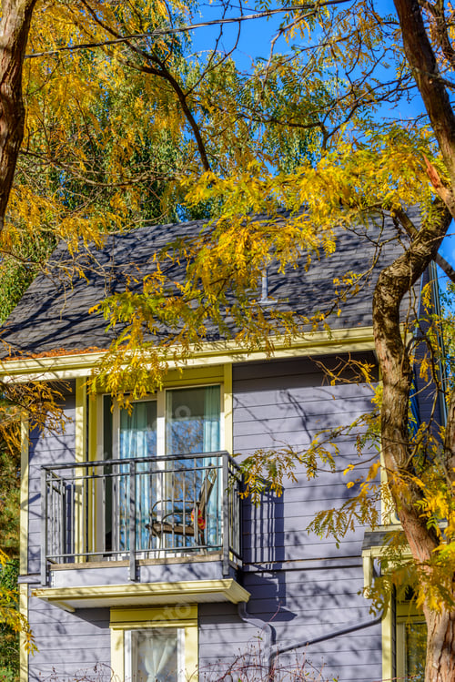 Aperçu: A Perfect Neighborhood. Houses In Suburb At Summer In The North America. Fragment Of A Luxury House