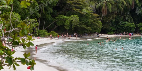 Preview: Manuel Antonio, Costa Rica - May 06: People Enjoying The Warm Water In This Protected Beach. May 06