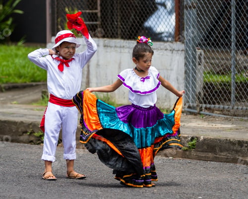 Preview: Tilaran, Costa Rica - September 15 : Young Children Celebrating Independence Day In Costa Rica With