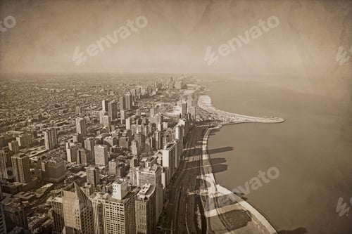 Preview: Vintage Chicago Design (With Dust And Scratches Texture Effect)