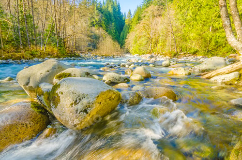 Preview: Beautiful Mountain River At The Riverside Park. North Vancouver, British Columbia, Canada.