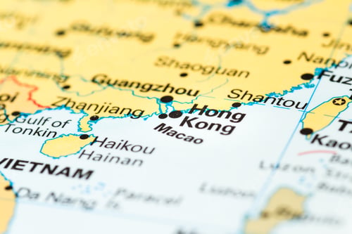 Preview: Close Up Of The City Of Hong Kong On A World Map