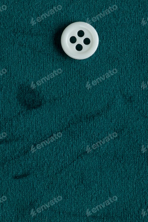 Preview: Clothes Sewing Button On A Blue Green Fabric Swatch Background