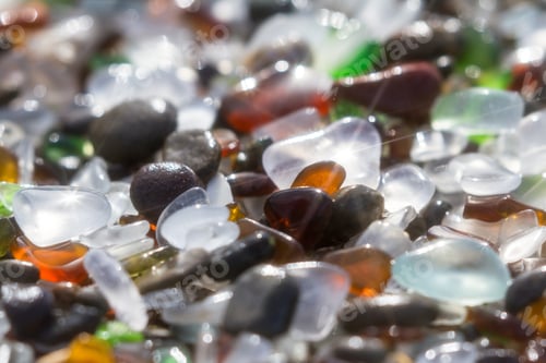 Preview: Close Up Of The Glass Pebbles That Cover This Beach In Fort Bragg Using A On Camera Star Filter For