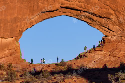 Preview: Arches Np, Utah - December 22: Tourists Waiting For The Full Moon To Rise Thru North Window