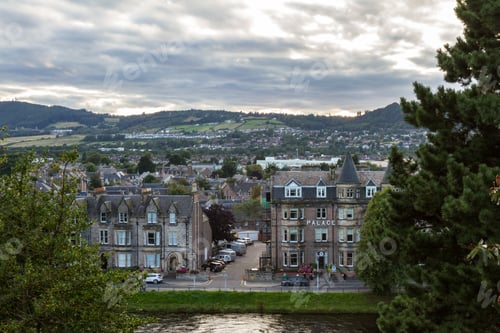 Preview: Scotland - September 07 2019: View Of The City From The Inverness Castle At Sunset, Uk September