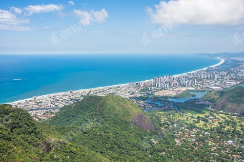 Preview: Panoramic View Of Barrra Da Tijuca And Recreio Dos Bandeirantes Neighborhoods From Pedra Bonita