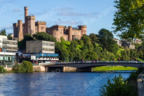Preview: Scotland - September 07 2019: View Of Inverness Castle On A Beautiful Sunny Day From Across The