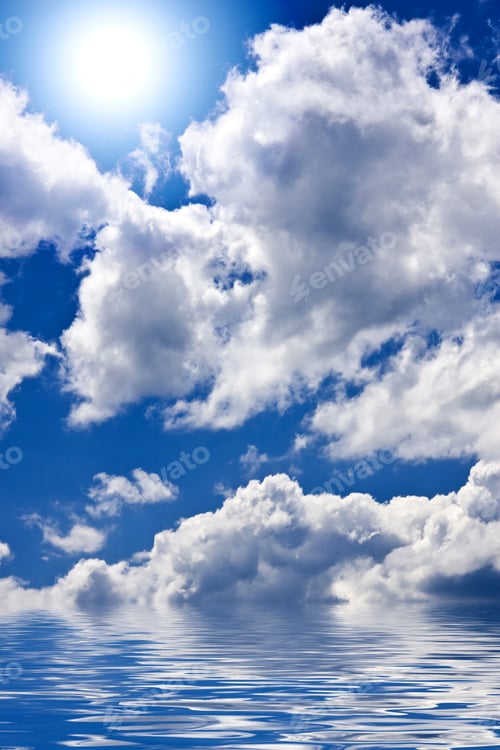 Preview: Blue Sky With Clouds And Sun