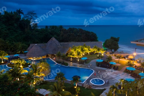 Preview: Santa Clara, Panama- June 13: Beautiful View Of The Sheraton Bijao At Twilight. June 13 2016, Santa