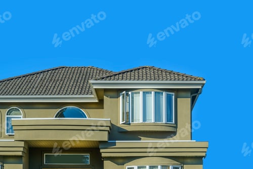 Aperçu: A Perfect Neighborhood. Houses In Suburb At Summer In The North America. Fragment Of A Luxury House
