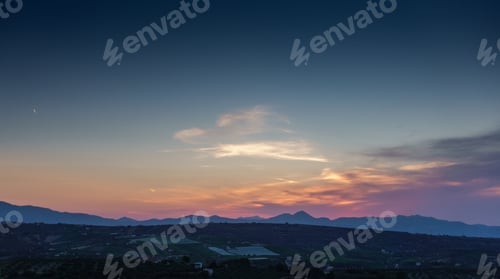Preview: Scenic View Of Landscape And Mountain During Sunset; Crete; Greece