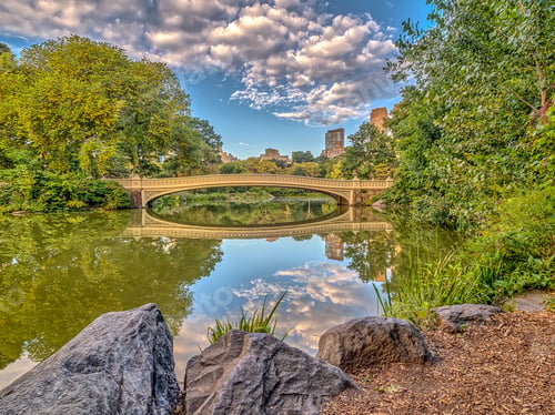 Preview: The Bow Bridge Is A Cast Iron Bridge Located In Central Park, New York City, Crossing Over The Lake