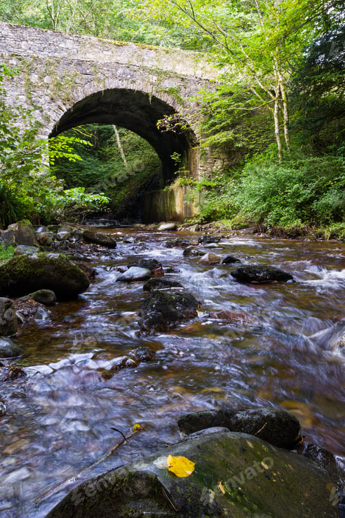 Preview: Banvie Bridge Near Pitlochry In The Scottish Highlands As The Fresh Water Water Runs Downstream