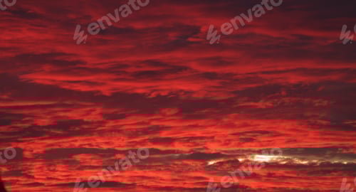 Preview: Dramatic Red Clouds At Sunset, Natural Background