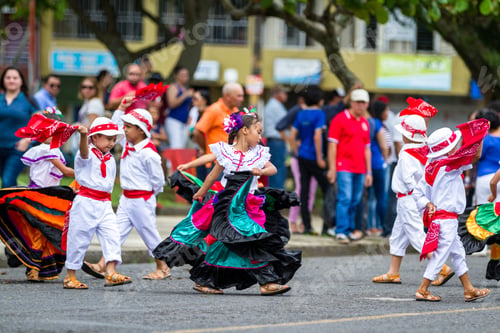 Preview: Tilaran, Costa Rica - September 15 : Young Children Celebrating Independence Day In Costa Rica With