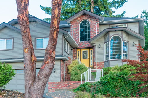 Aperçu: A Perfect Neighborhood. Houses In Suburb At Summer In The North America. Fragment Of A Luxury House