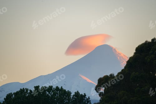 Preview: Colors Of The Sunrise On The Glacier Of The Osorno Volcano, With Formation Of Clouds At Its Summit