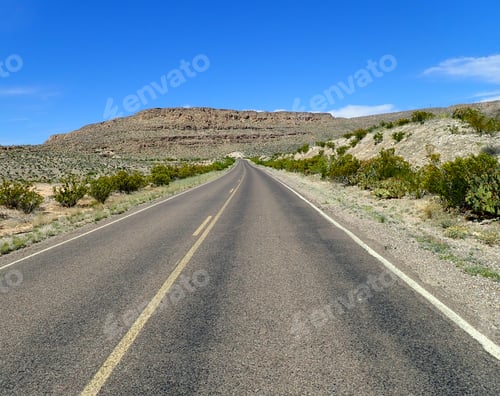 Preview: A Road In The Desert Towards A Mountian