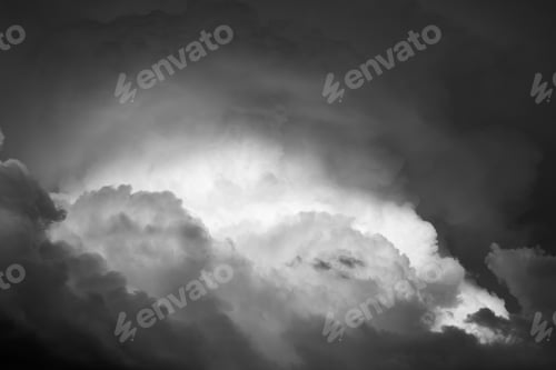 Preview: Abstract Clouds In Black And White