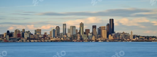Preview: Seattle Skyline Panorama At Sunset.