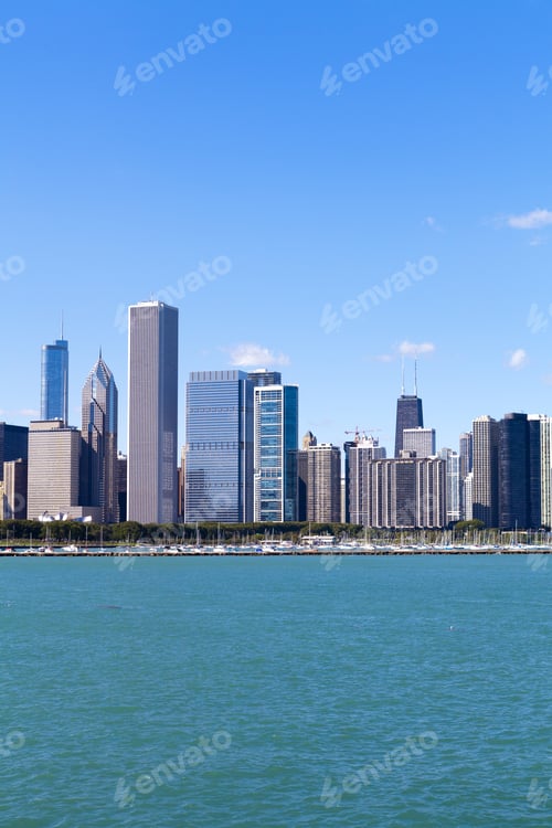 Preview: Downtown Chicago With Blue Sky