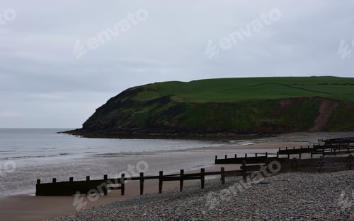 Preview: Green Sea Cliffs Rising Up Out Of The Irish Sea In St Bees.