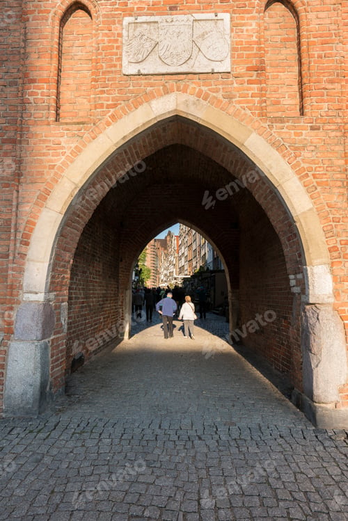 Preview: Mariacka Street Entrance To Old Town Of Gdansk, Poland. The Archway Leads To A Famous Tourist Road