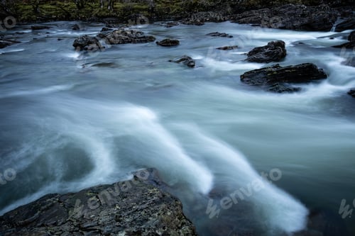 Preview: Long Exposure Shot Of The Waterfalls In Glen Orchy Near Bridge Of Orchy In The Argyll Region Of The