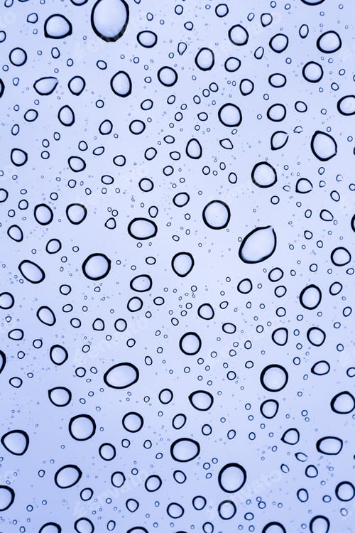Preview: Close Up Of Rain Drops On A Sunroof On A Cloudy Day From The Interior Of The Car Perspective With A