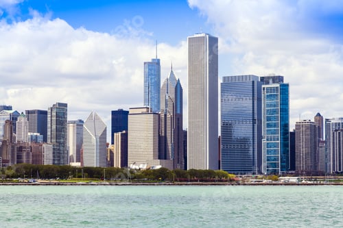 Preview: Chicago Skyline With Blue Clear Sky