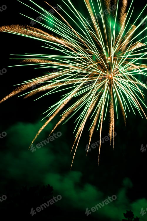 Preview: Fireworks Display On The Night Sky Welcoming A New Year