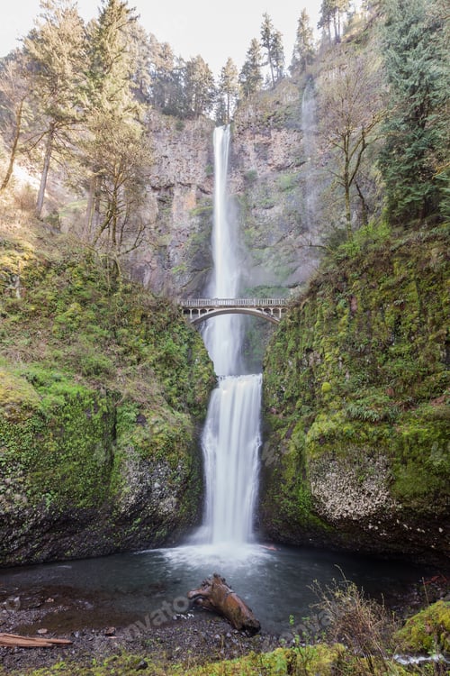 Preview: Multnomah Falls In The Columbia Gorge In Oregon, Shot At Spring Time.