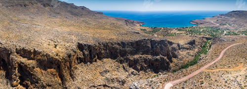 Preview: Panoramic Of Winding Roads In The Mountain And Cliff By The Sea, Greece